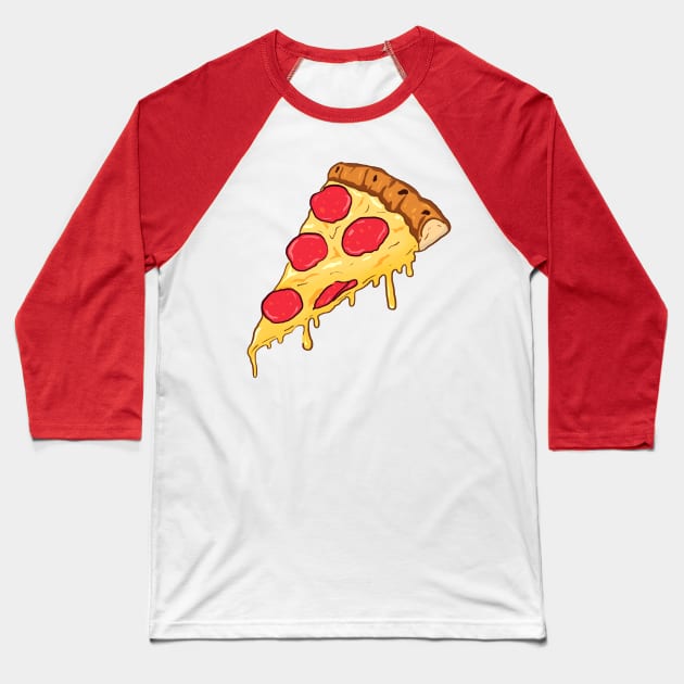 Tasty Pizza Slice Baseball T-Shirt by Barnyardy